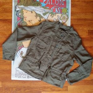 SALE!!! EVERYTHING HAS TO GO! Who What Wear- Olive green linene jacket sz. S